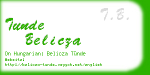 tunde belicza business card